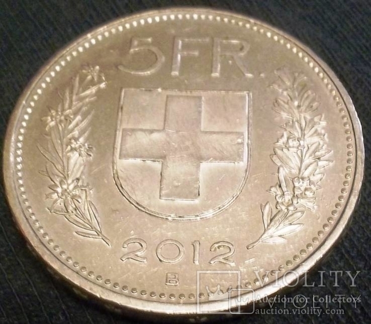 5 франків 2012 року . Швейцарія, фото №3