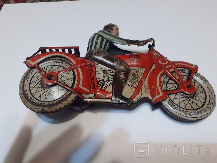 Мотоциклист игрушка заводная, фото №2