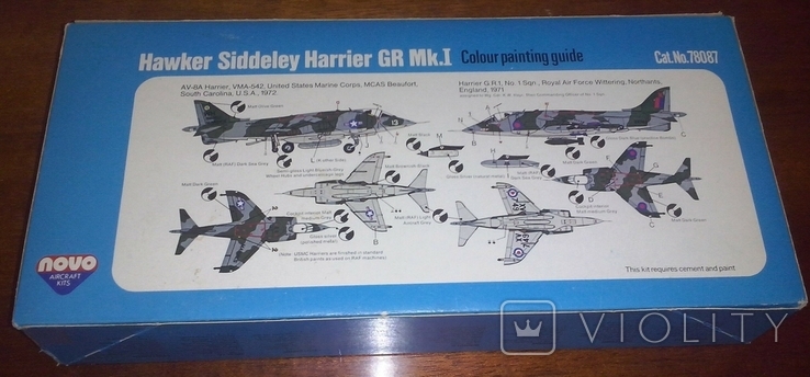 Сборная модель Hawker Siddeley G.R.Mk.1 Harrier 1/72 NOVO/FROG, фото №3