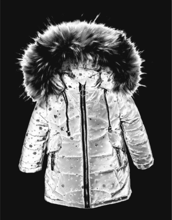 Зимове пальто з світловідбиваючої рефлективної тканини Bebi snizhynka 74 зріст 1044a74, фото №3