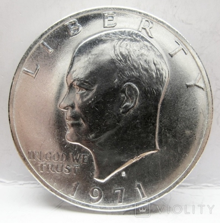 США 1 доллар 1971г Эйзенхауэр серебро, фото №5