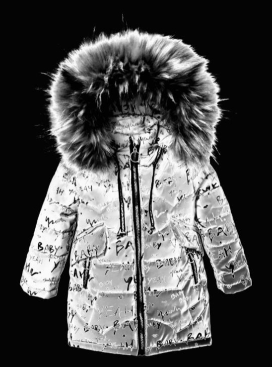 Зимове пальто з світловідбиваючої рефлективної тканини Bebi chervona 86 зріст 1044b86, фото №3