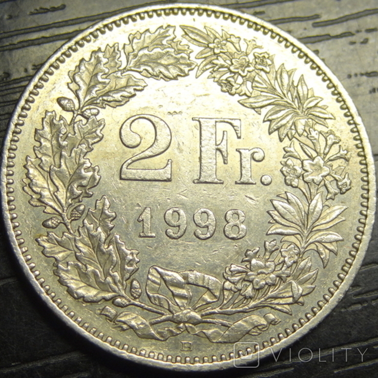 2 франка Швейцарія 1998