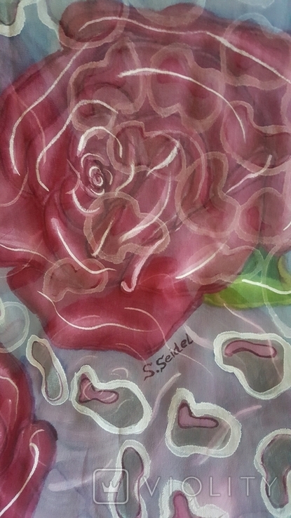 Шелковый шарф ручная роспись., фото №6