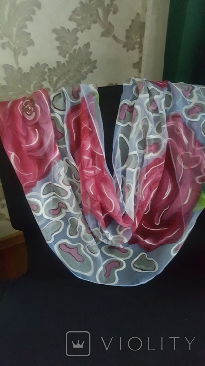 Шелковый шарф ручная роспись., фото №8