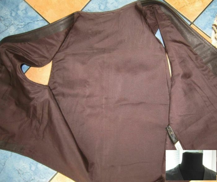 Лёгкая мужская кожаная жилетка Real Leather (CA). Лот 323, фото №6