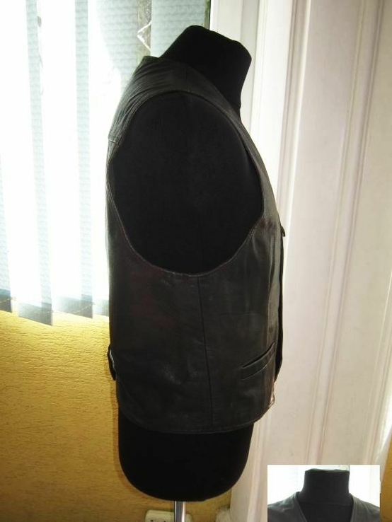 Лёгкая мужская кожаная жилетка Real Leather (CA). Лот 323, photo number 7