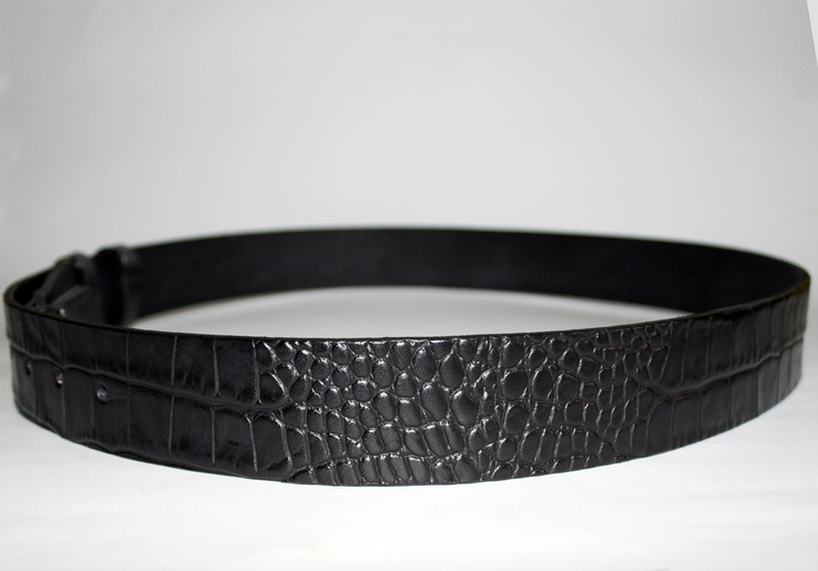 Комплект для ремня, ременная лента кожаная премиум качества Италия , черный цвет, photo number 6