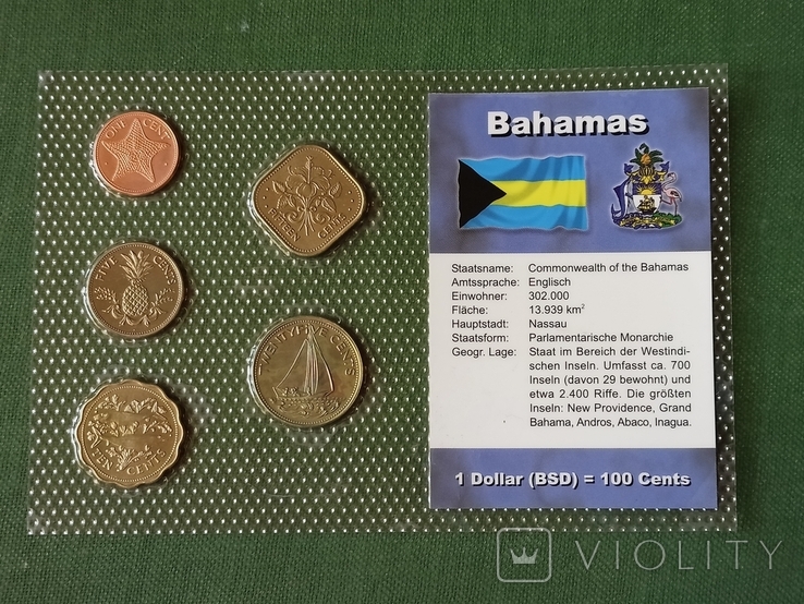 Набір 5 монет Багамів., фото №2