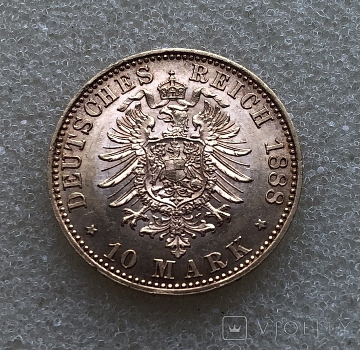 10 марок 1888 года. Пруссия, фото №4