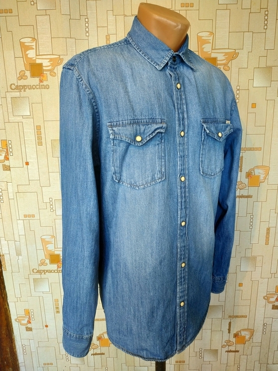 Рубашка джинсовая JACK JONES коттон р-р М(состояние), фото №3