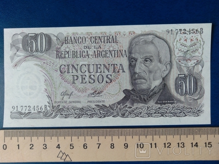 50 песо Аргентины 1976 года, фото №2