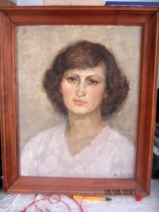 Portrait oil on canvas signature 1983 cccp, photo number 2