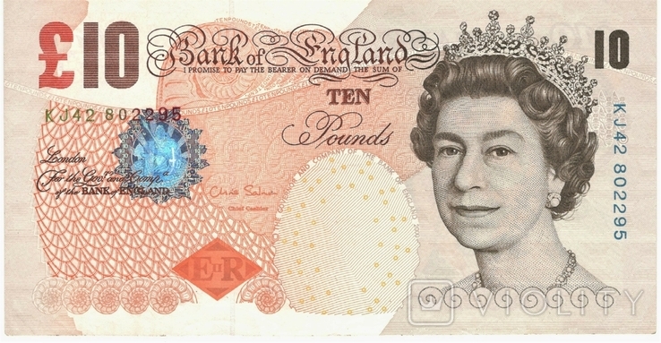 Англия 10 фунтов 2000 г
