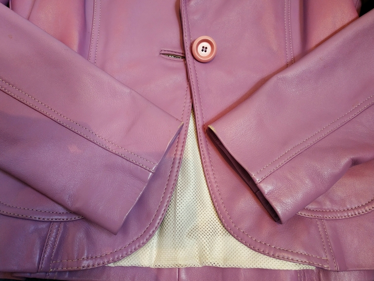 Жакет сиреневый c розовым. Пиджак кожаный GIPSY р-р прибл. S, фото №7