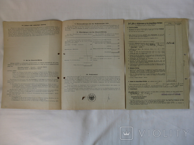 Немецкие документы почтой: 1936 г.(оригинал), фото №4