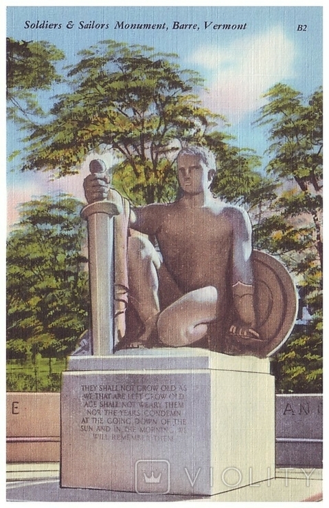 Монумент солдатам и морякам в Барре, Barre, штат Вермонт (США, 1930-е годы)
