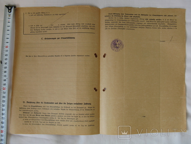 Немецкие документы,почтой:11.06.1935г.,сам бланк 1934г.(оригинал), фото №3