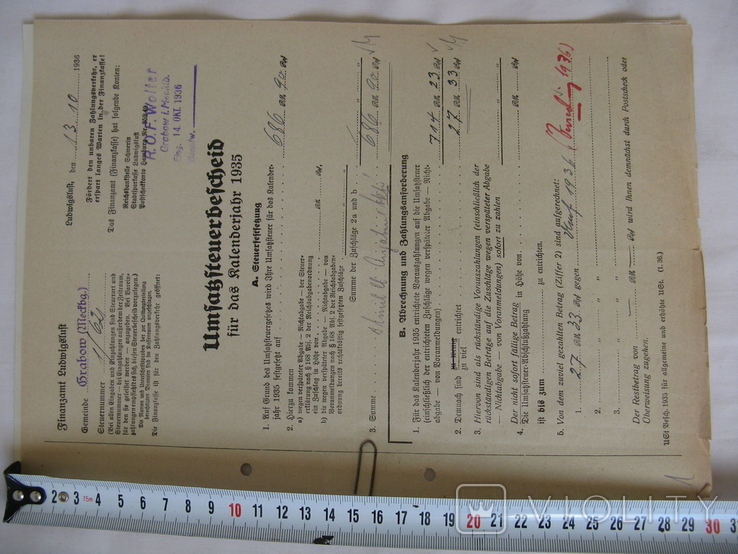Немецкие документы,почтой:13.10. 1936 г.(оригинал), фото №3