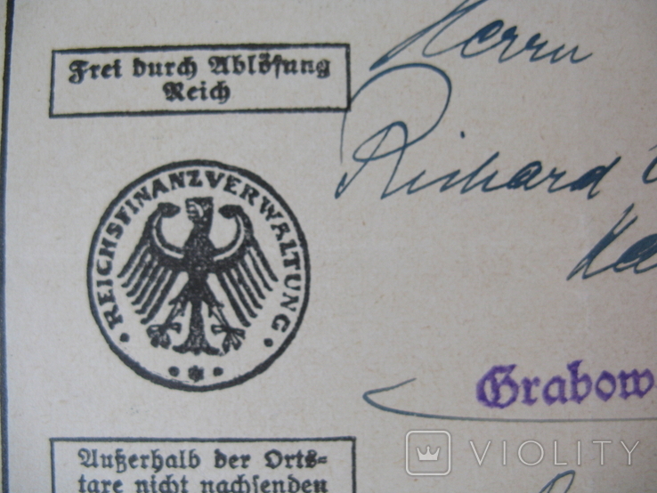 Немецкие документы,почтой:13.10. 1936 г.(оригинал), фото №6