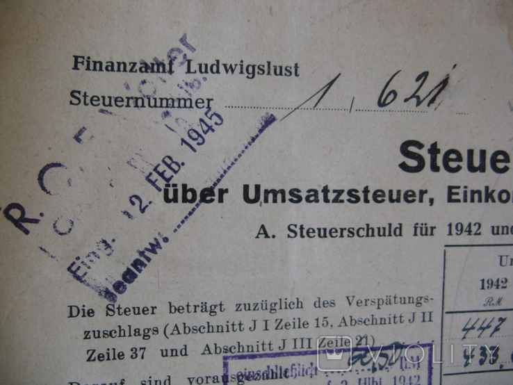 Немецкие документы,почтой:отчеты1942-1945 гг.(оригинал), фото №5