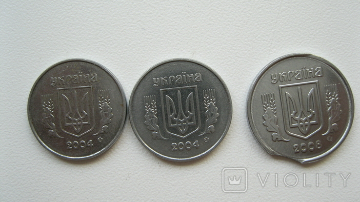 Монети 1 копійка 2004 1,1 ВА + монета 2 копійки з одруженням "викус", фото №6