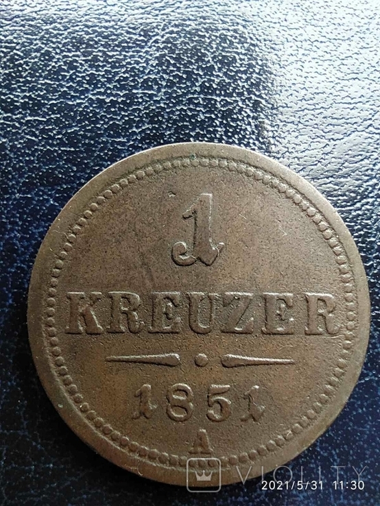 1 крейцер 1851