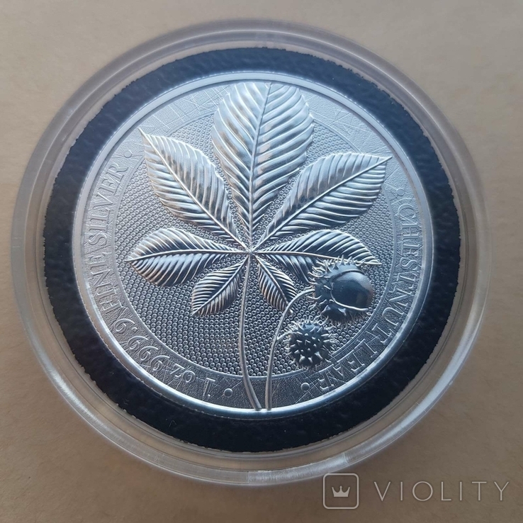 Germania Mint 2021 Лист Каштана 1 унция серебра