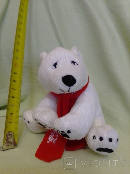 Медведь белый, с шарфом "кока-кола", фото №3