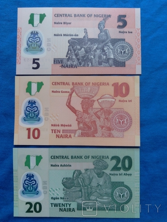 Банкноты Нигерии 3 штуки, фото №3