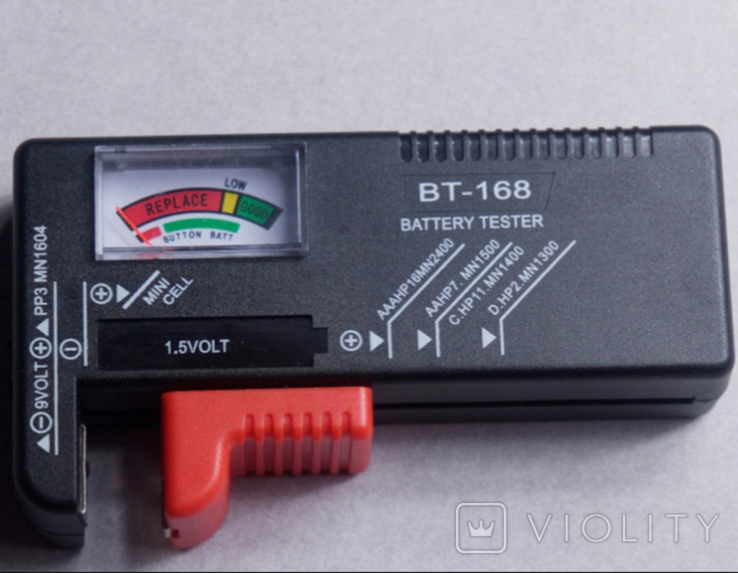 Тестер батареек и крон BT-168, фото №2