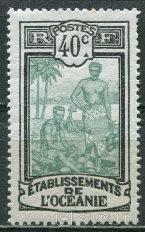 1913 Французские колонии Океания Полинезия 40с*, фото №2
