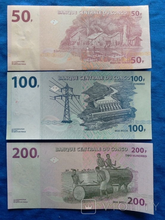 Банкноты Конго 3 штуки, фото №3