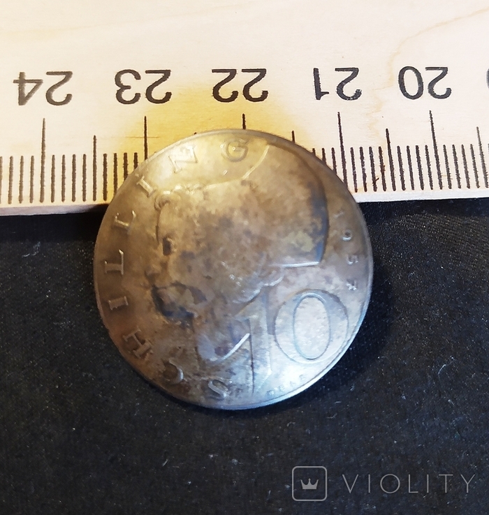 Пуговица серебро "10 шилингов" Австрия, photo number 4