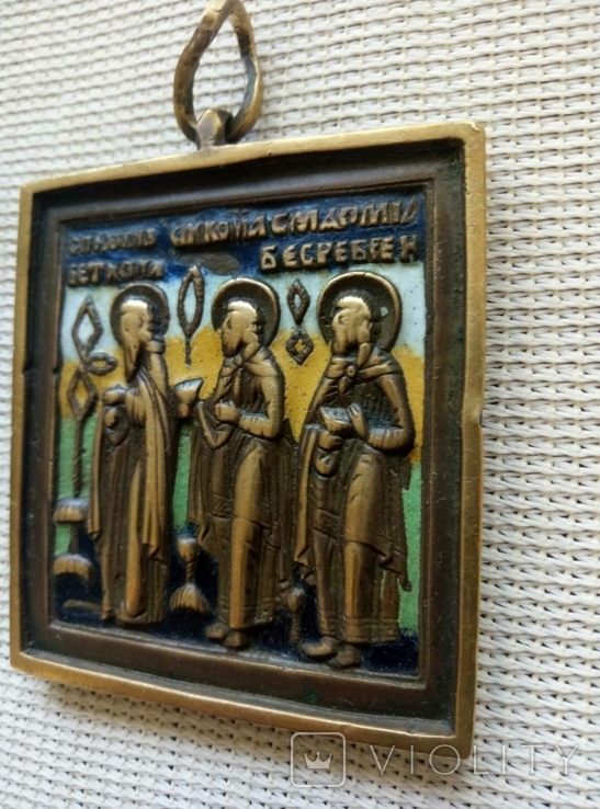 Икона Иоанн Ветхопещерник, Косма и Дамиан
