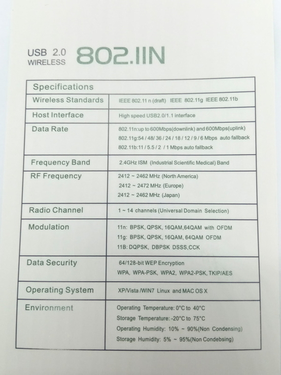 USB Wi-Fi адаптер 802.IIN 600Mbps, numer zdjęcia 6