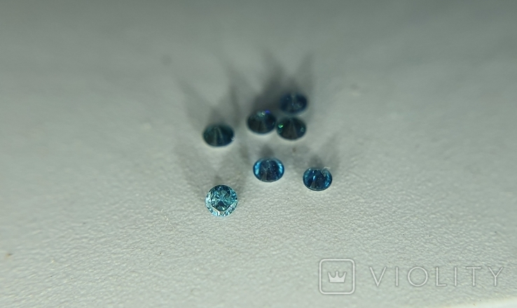 Природные синие бриллианты 7 штук, фото №2