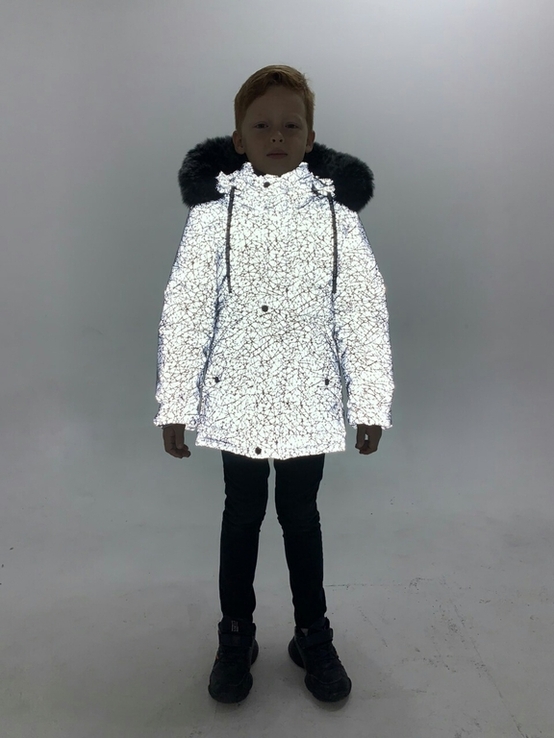 Зимова куртка Stars з світловідбиваючої рефлективної тканини 116 зріст 1060116, numer zdjęcia 9