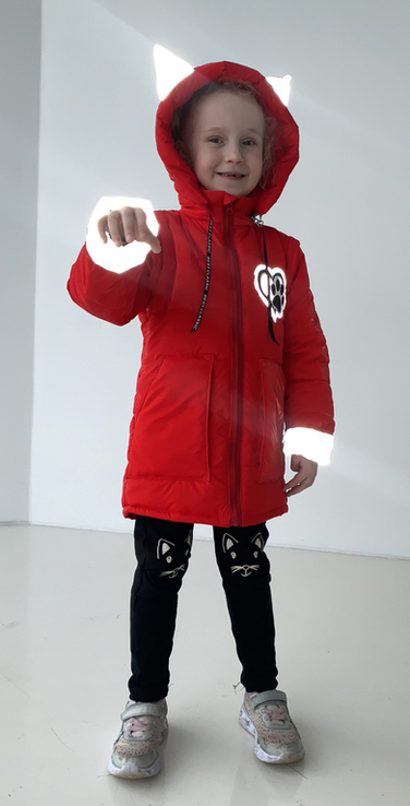 Дитяча куртка жилетка з світловідбиваючими елементами Nyusya червона 104 ріст 1061a104, фото №9