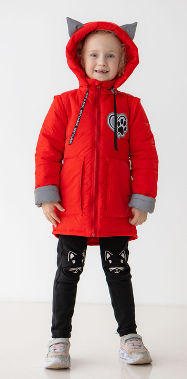 Дитяча куртка жилетка з світловідбиваючими елементами Nyusya червона 110 ріст 1061a110, photo number 2