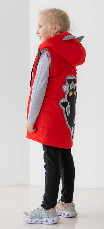 Дитяча куртка жилетка з світловідбиваючими елементами Nyusya червона 110 ріст 1061a110, фото №5