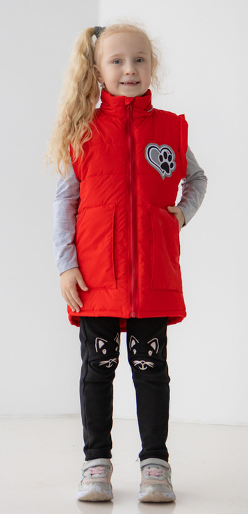 Дитяча куртка жилетка з світловідбиваючими елементами Nyusya червона 110 ріст 1061a110, numer zdjęcia 6