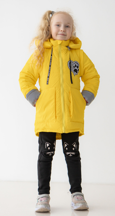 Дитяча куртка жилетка з світловідбиваючими елементами Nyusya жовта 104 ріст 1061b104, numer zdjęcia 2