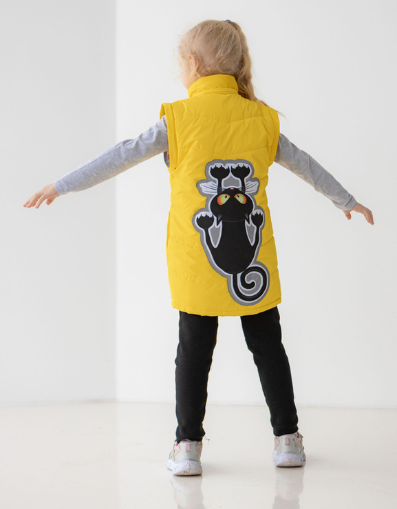 Дитяча куртка жилетка з світловідбиваючими елементами Nyusya жовта 104 ріст 1061b104, numer zdjęcia 7