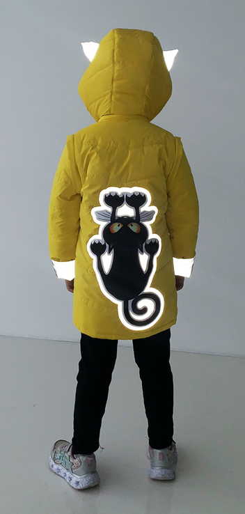 Дитяча куртка жилетка з світловідбиваючими елементами Nyusya жовта 104 ріст 1061b104, numer zdjęcia 9