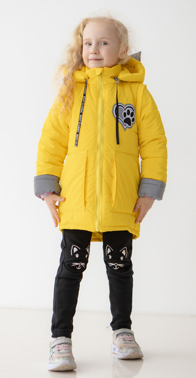 Дитяча куртка жилетка з світловідбиваючими елементами Nyusya жовта 110 ріст 1061b110, numer zdjęcia 3