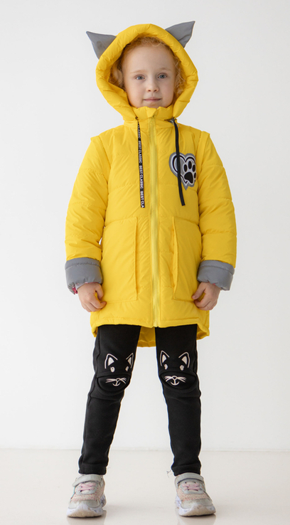 Дитяча куртка жилетка з світловідбиваючими елементами Nyusya жовта 110 ріст 1061b110, numer zdjęcia 5