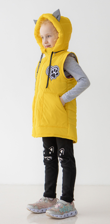 Дитяча куртка жилетка з світловідбиваючими елементами Nyusya жовта 116 ріст 1061b116, фото №6