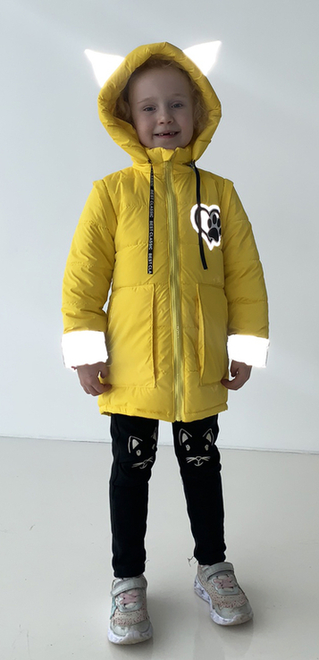 Дитяча куртка жилетка з світловідбиваючими елементами Nyusya жовта 116 ріст 1061b116, numer zdjęcia 10