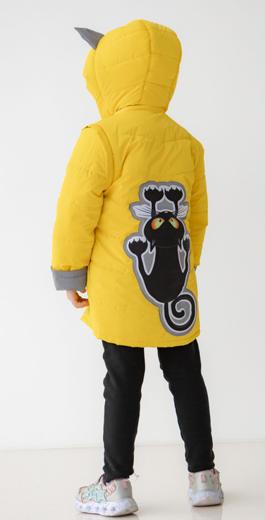 Дитяча куртка жилетка з світловідбиваючими елементами Nyusya жовта 140 ріст 1061b140, numer zdjęcia 4